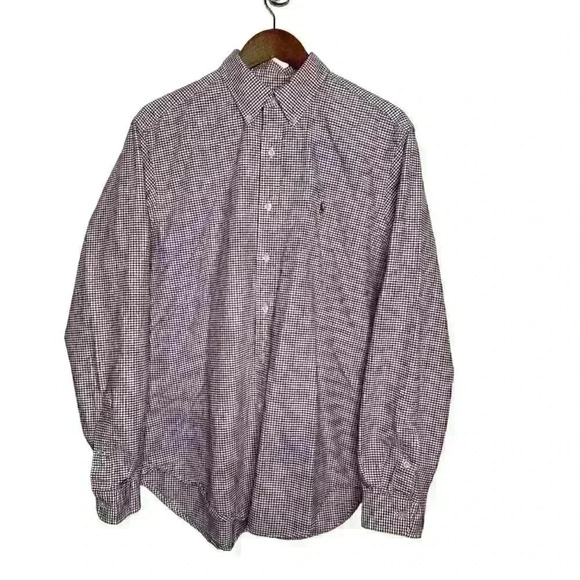 Ralph Lauren Classic Fit Red, White and Blue Check button Down shirt Sz L - Picture 2 of 6